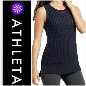New Athleta knitted vest navy XS